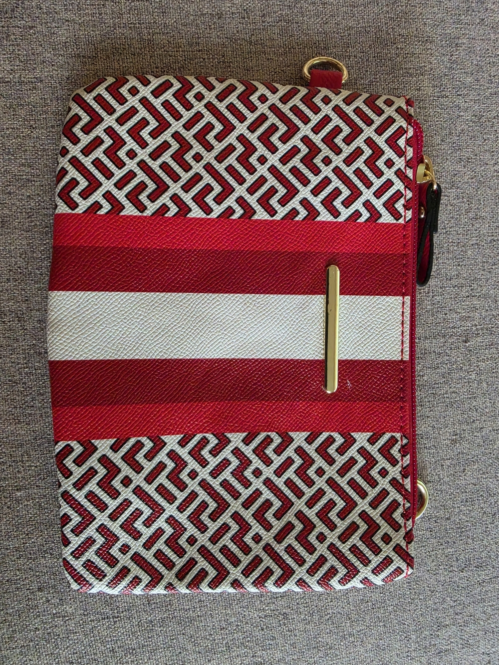 Red & White Striped Women's Crossbody Bag